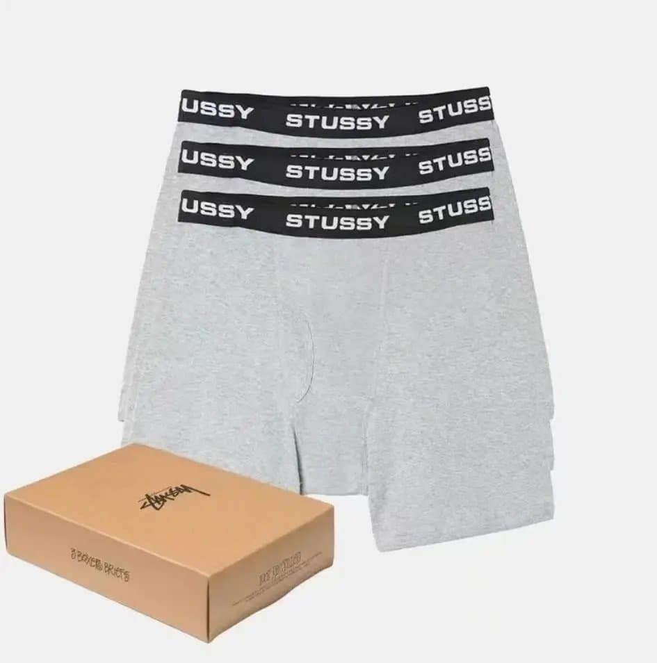 Stüssy Boxer Briefs 3-Pack — STTusy 灰色 grey——SIZS XL