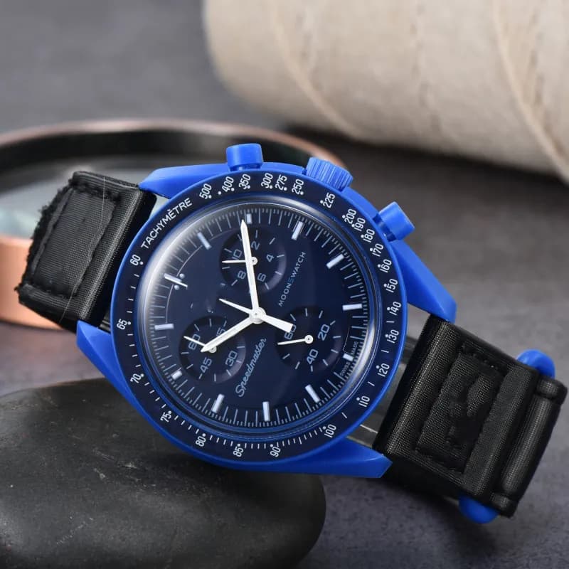 Omega Speedmaster Chronograph Blue Ceramic Bezel