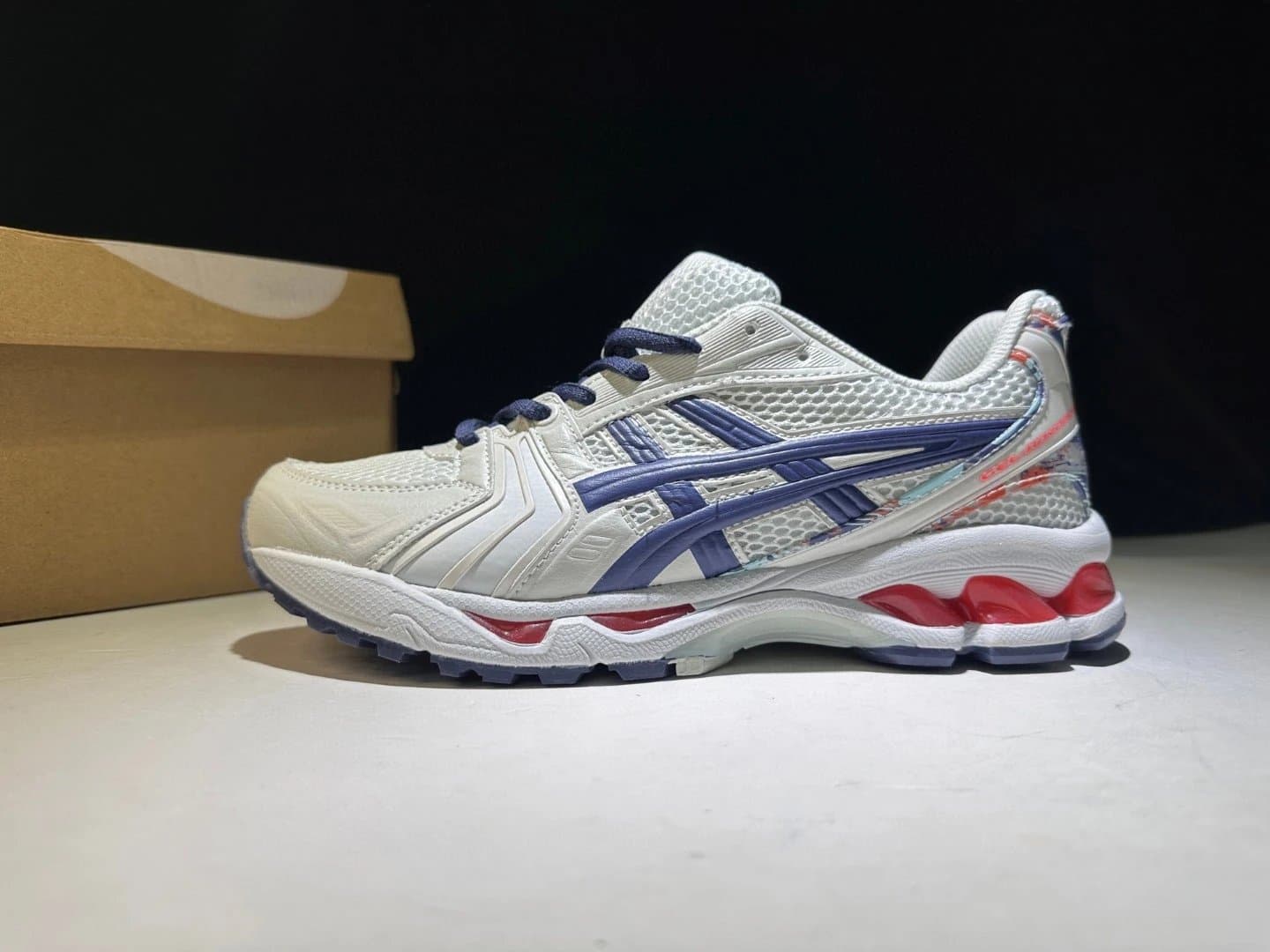 Asics Gel-Kayano 14 White Navy Red