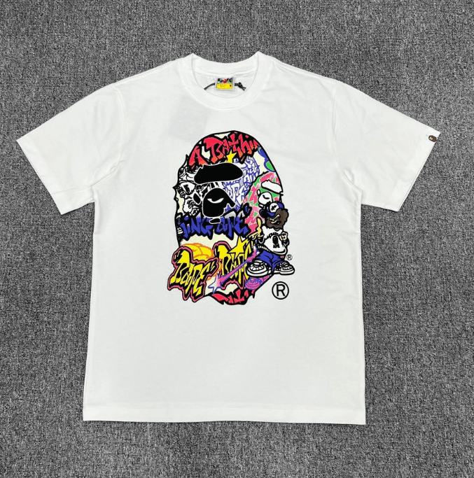BAPE Skull Graphic Tee Graffiti Skull
