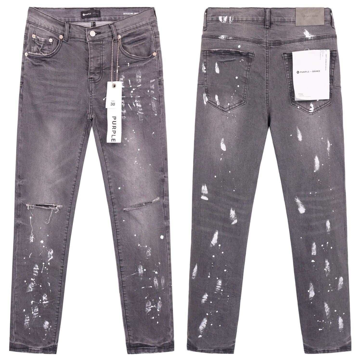 Palm Angels Slim Fit Jeans Paint Splatter Distressed