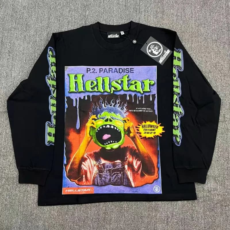 Hellstar Long Sleeve Tee Brain Helmet Graphic — 23