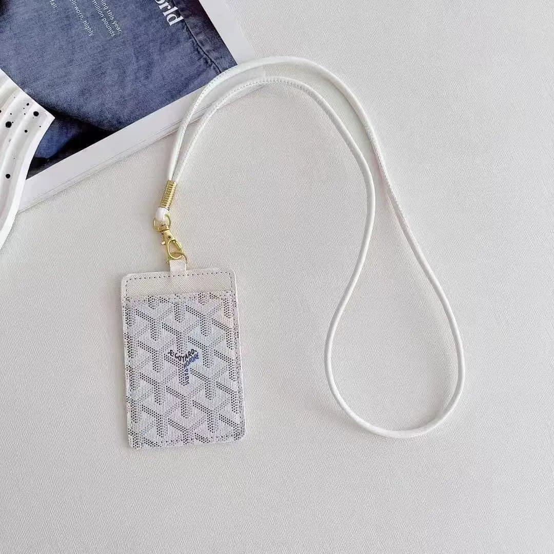 Goyard Lanyard Cardholder White Goyardine Canvas