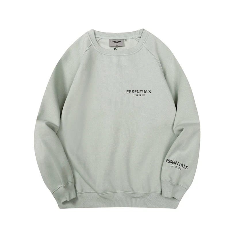 Fear of God Essentials Hooded Sweatshirt Essentials Logo — 小标圆领浅绿