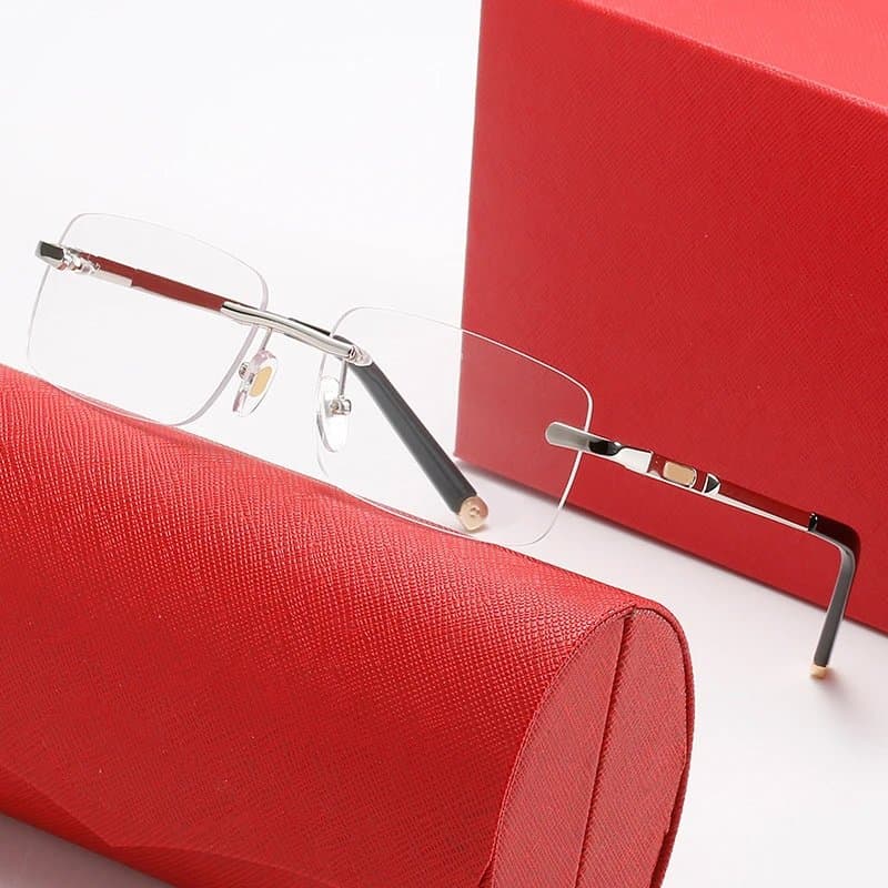 Ray-Ban Clubmaster Rimless Red Accents