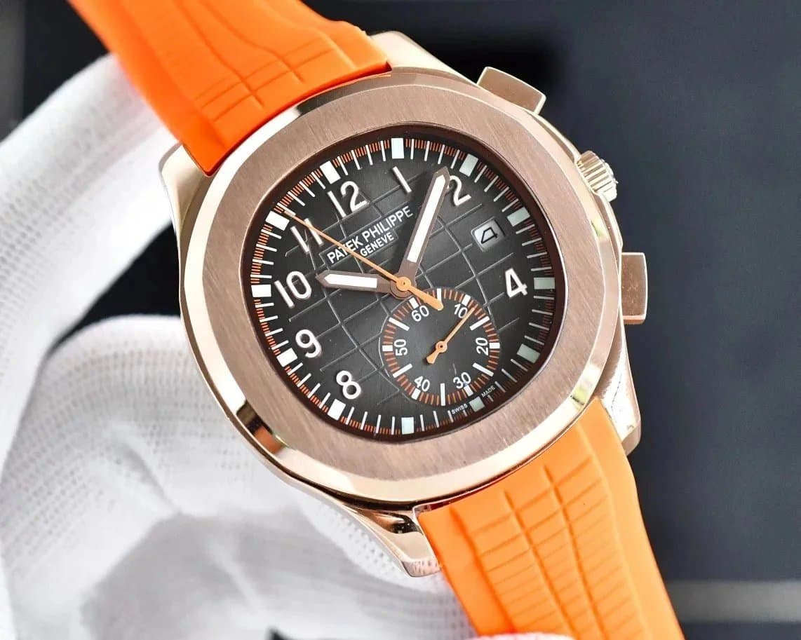 Patek Philippe Aquanaut Chronograph Rose Gold with Orange Rubber Strap