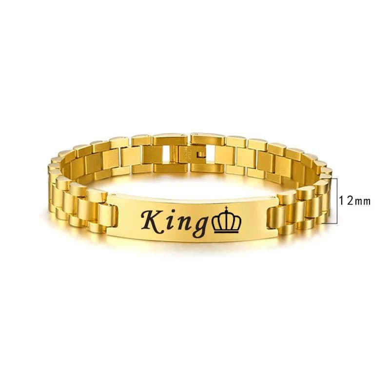 Chrome Hearts Link Bracelet Two-Tone — 金色-宽12mm【21CM】刻字