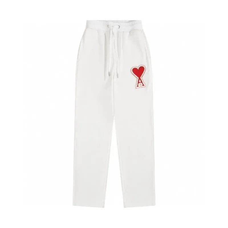 AMI Paris Heart Logo Sweatpants Red Heart Patch