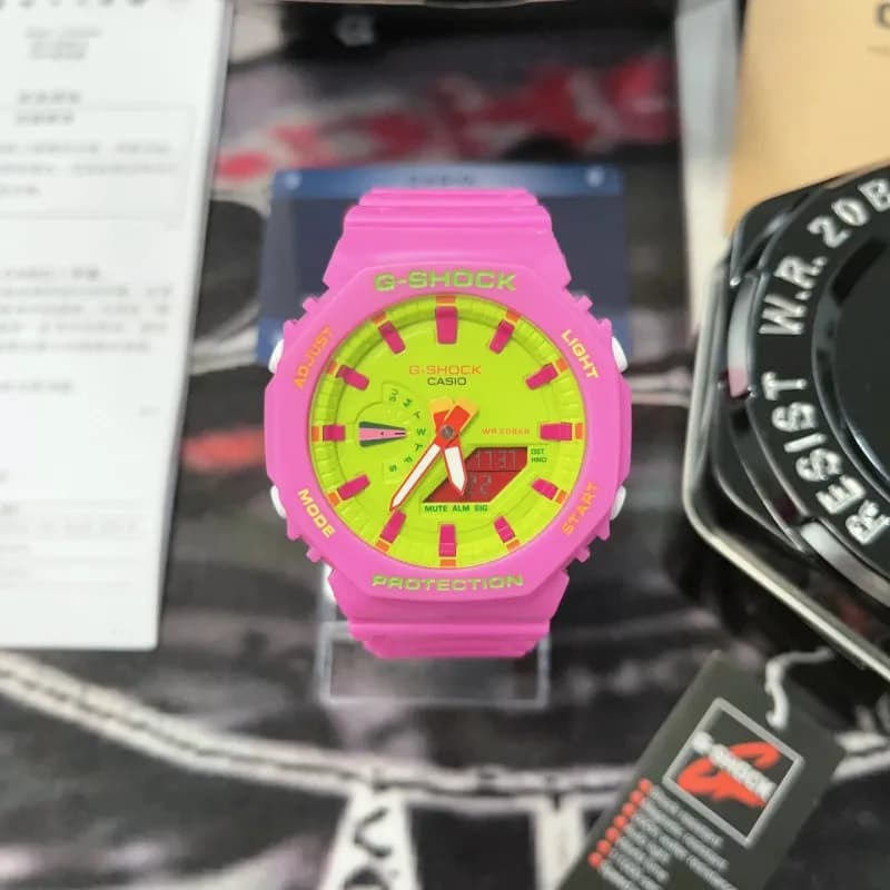 Casio G-Shock GA-2100 Full White — 粉黄