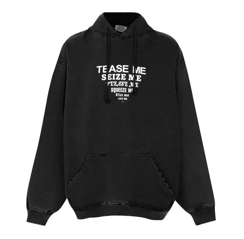 Off-White Zip-Up Hoodie Distressed Logo — V37
