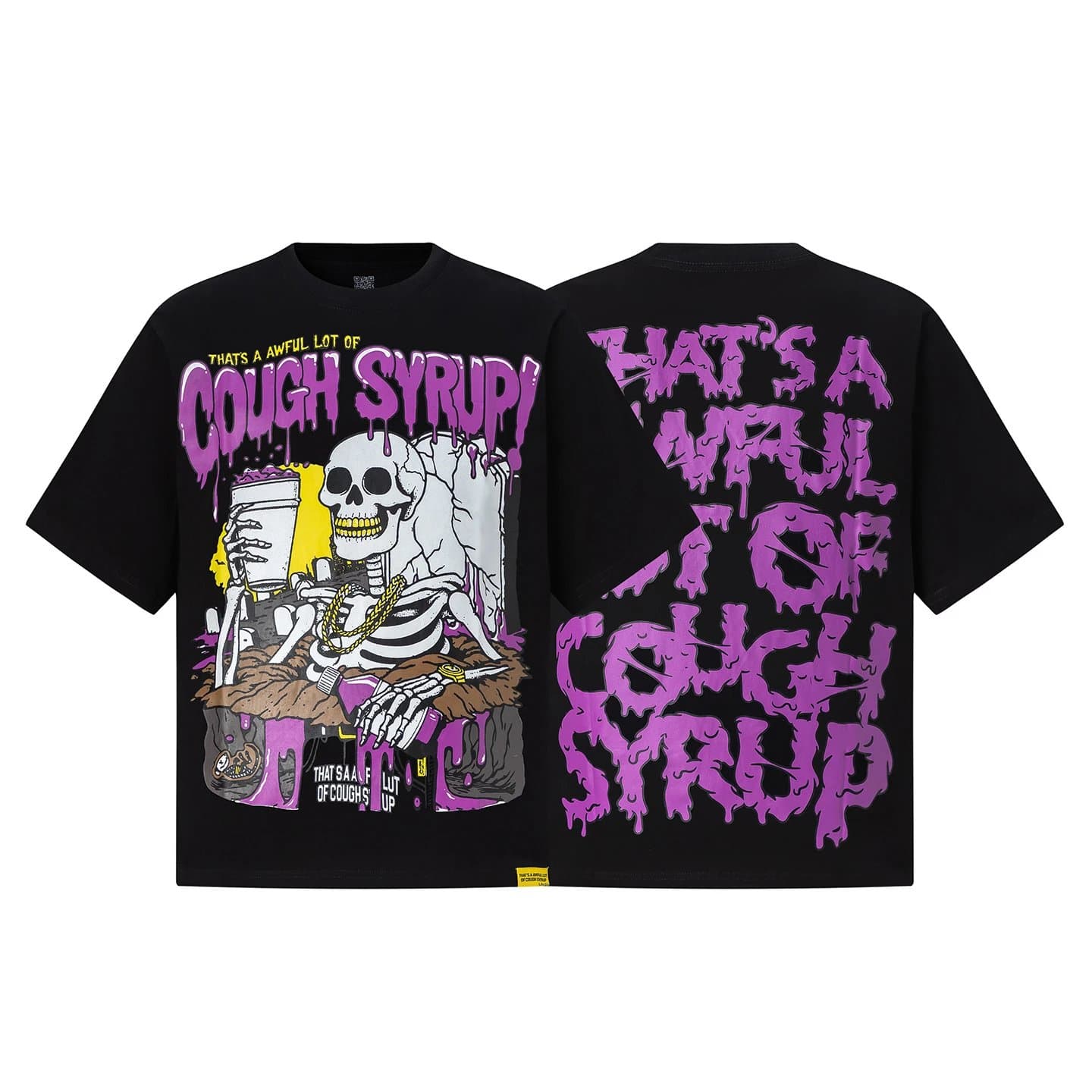 Sp5der Cough Syrup Tee Skeleton Graphic