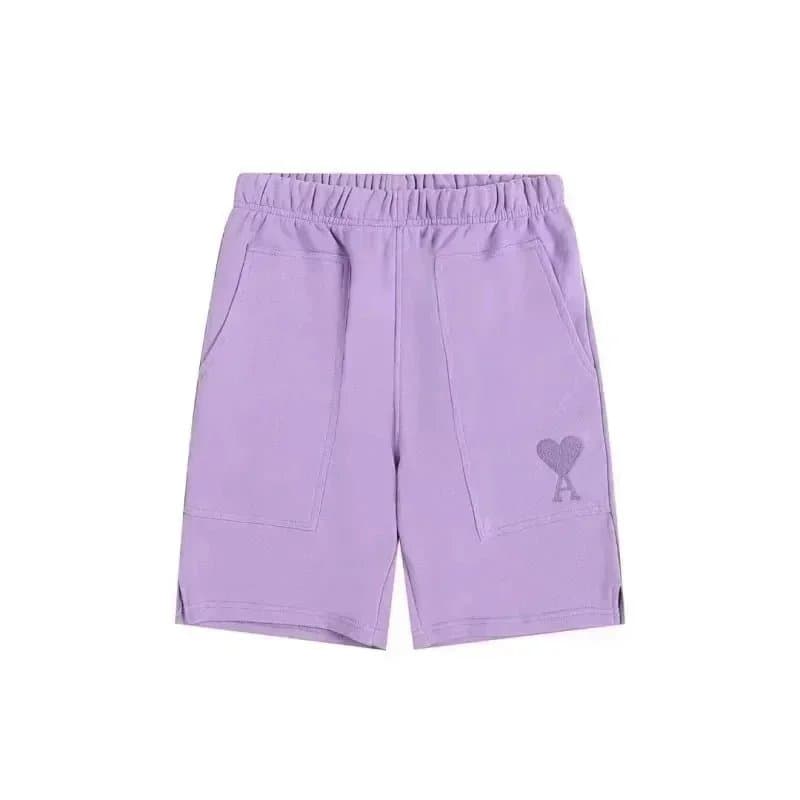 Amiri Logo Shorts Beige — 紫色大口袋005
