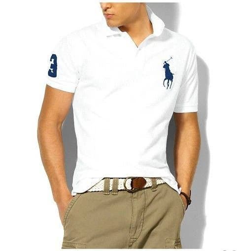 Polo Ralph Lauren Polo Shirt Heather Grey — 1103白色蓝标