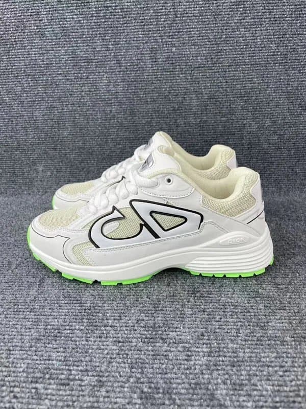 Dior B22 Sneaker White with Neon Green Sole