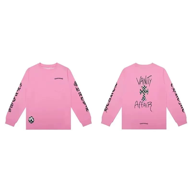 Chrome Hearts Long Sleeve Tee Stay Fast Graphic — 2136 powder