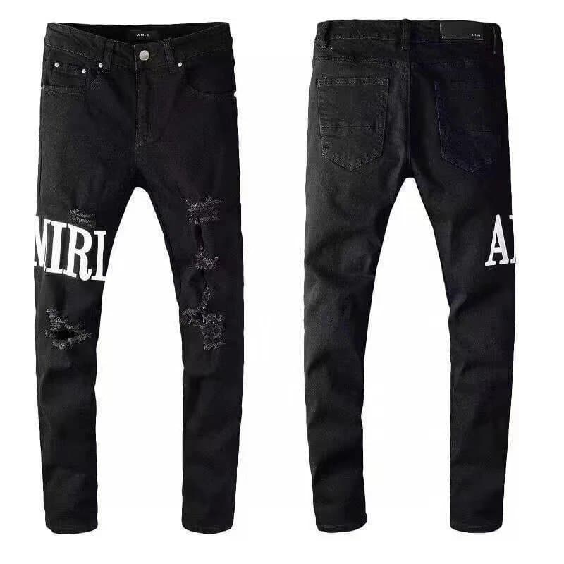 Balmain Slim Fit Jeans Tiger Embroidery Distressed — M71
