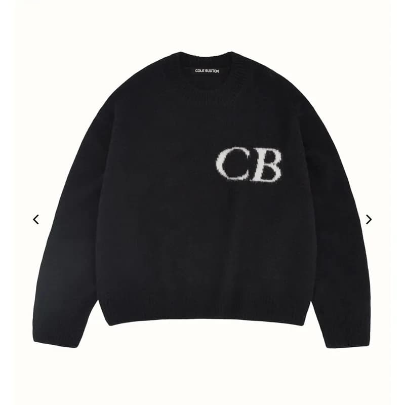 Cole Buxton CB Logo Knit Sweater Contrast Logo