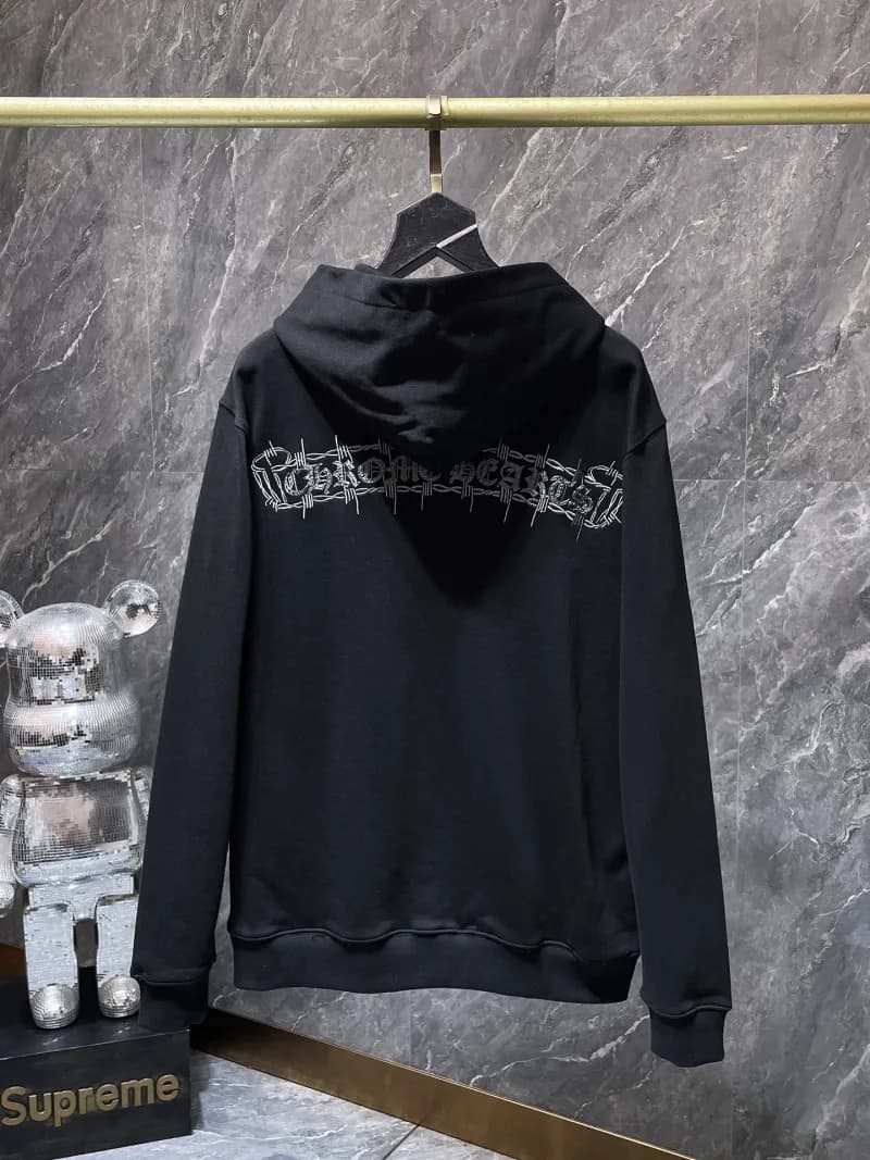 Chrome Hearts Hooded Sweatshirt Barbed Wire Logo
