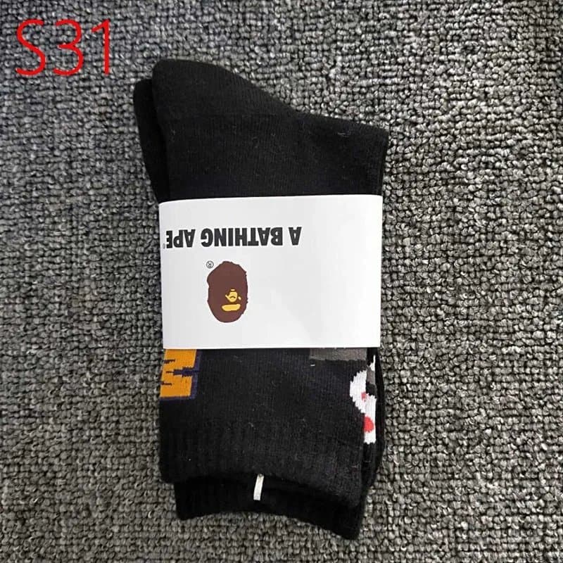 BAPE Crew Socks Ape Head Logo — S31
