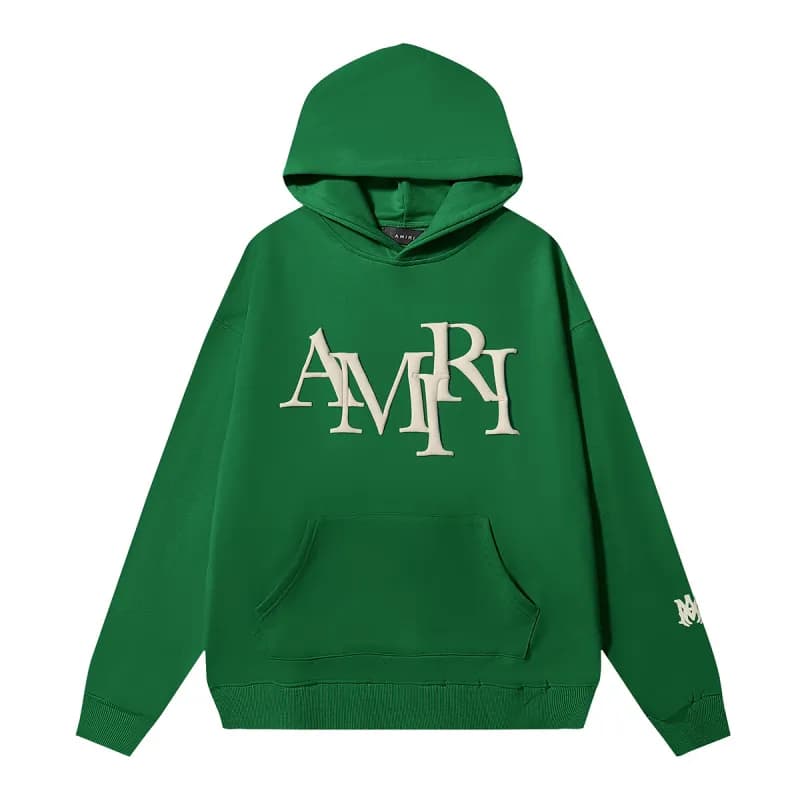 Amiri Hooded Sweatshirt Script Logo — 9233 green