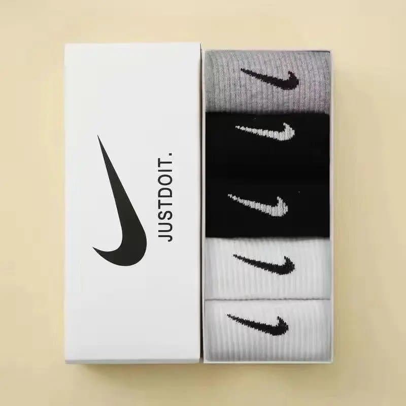 Nike Socks 3-Pack — 5双装【白+白+黑+黑+灰】