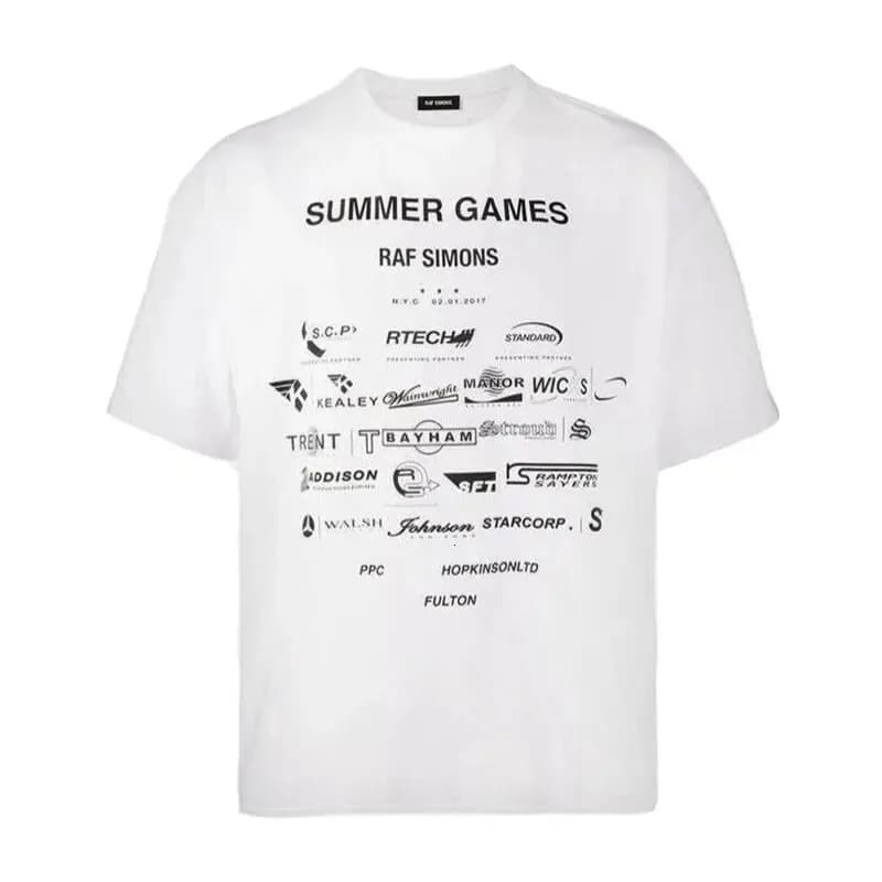 Raf Simons Summer Games Tee Multi-Logo Print