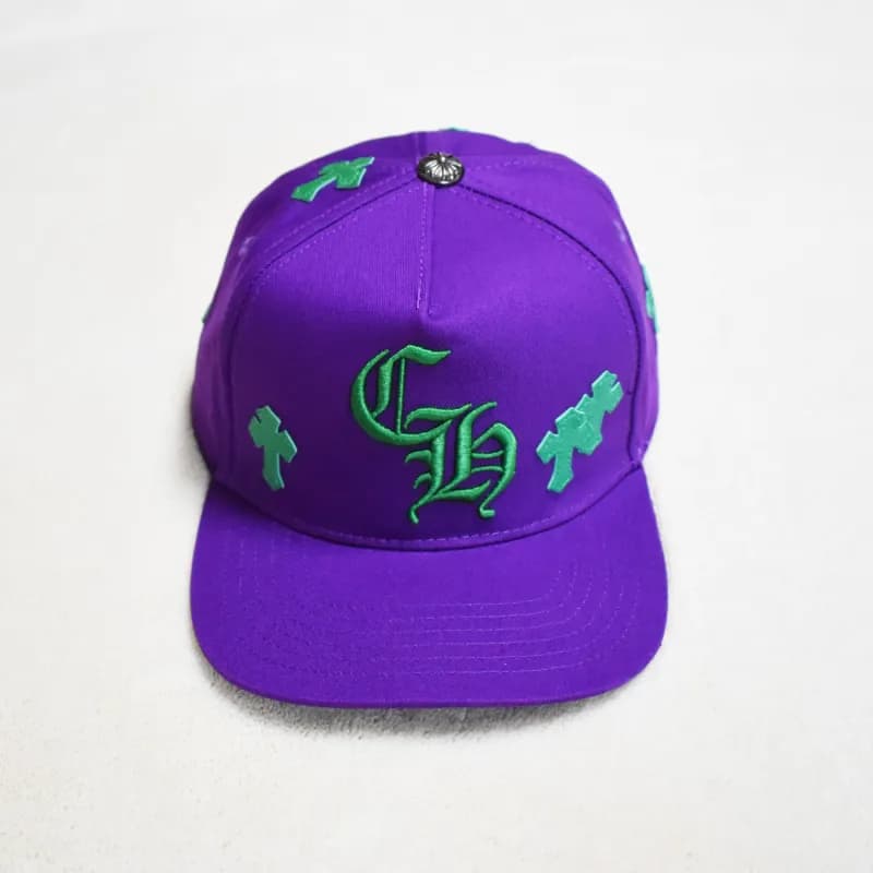 Chrome Hearts Snapback Cap Cross Logo — 紫色