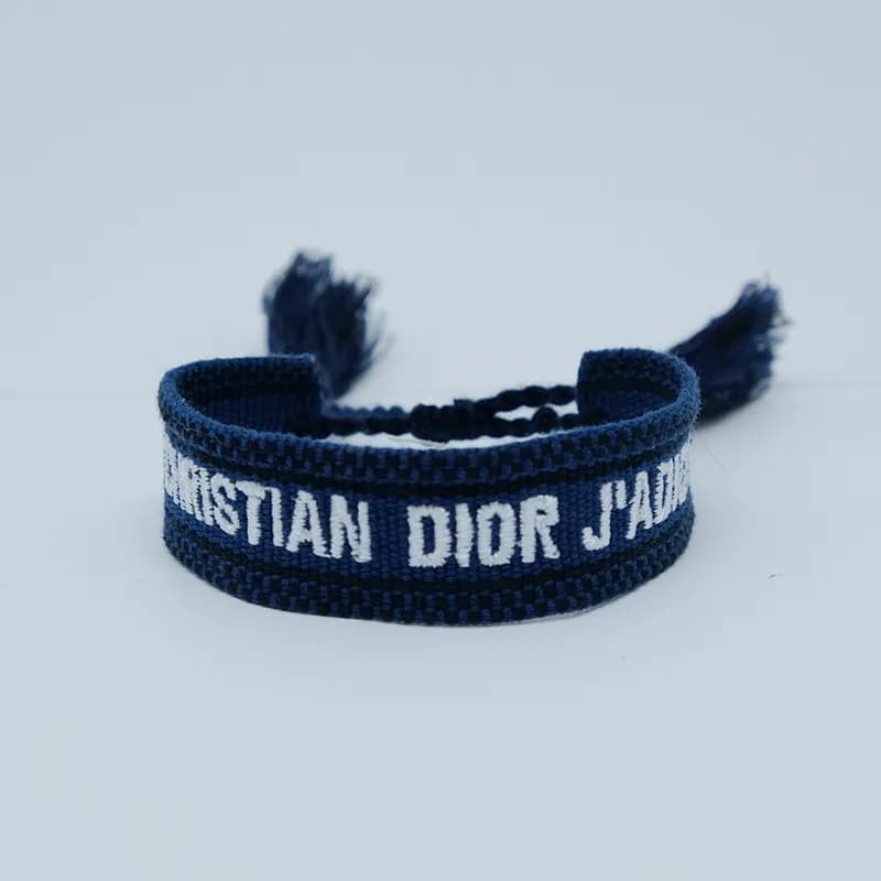 Dior J'Adior Woven Bracelet Pink with Black Logo — 8#