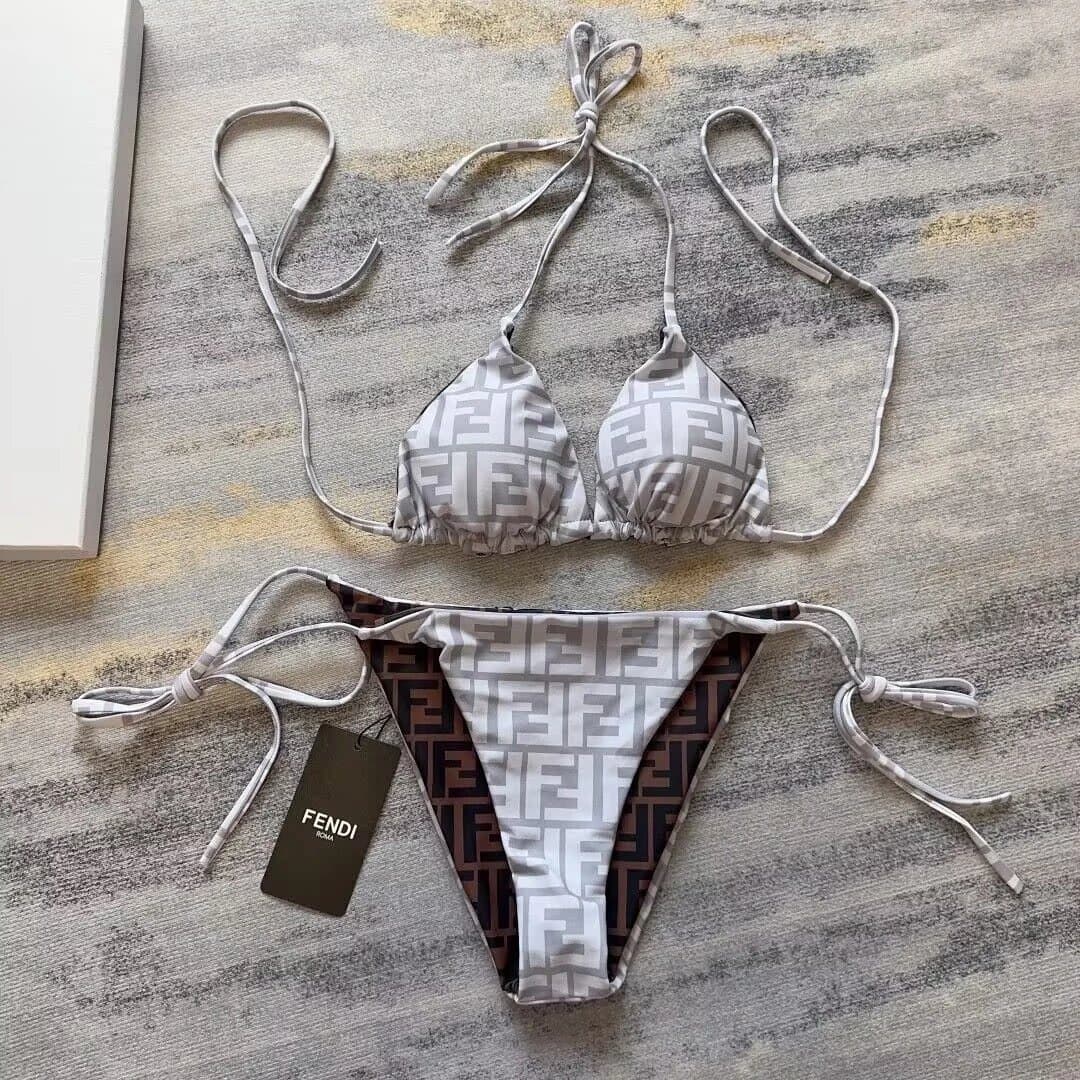 Fendi Bikini Set FF Logo Print