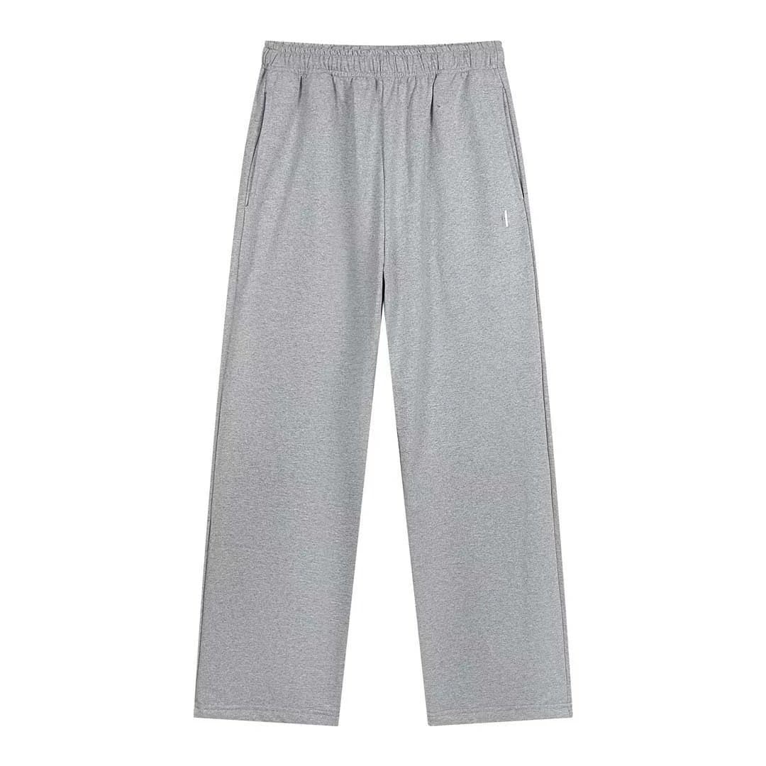 Fear of God Essentials Wide-Leg Trousers Solid Black — 01花灰(长裤）-A10