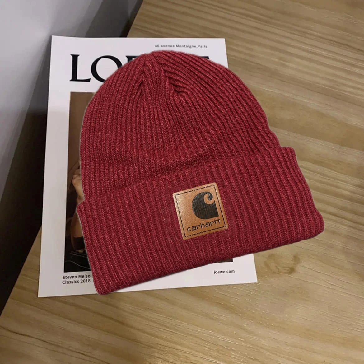 Carhartt Ribbed Beanie Leather Patch