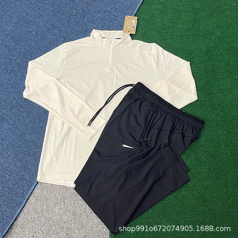 Nike Windrunner Jacket & Joggers Set Black — 米白色（BL1621+LP801）
