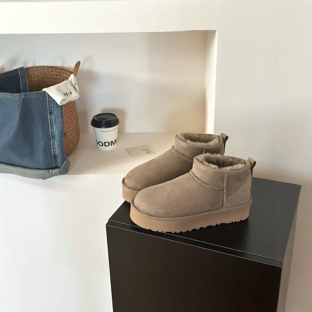 UGG Fluff Platform Slide Classic Black — 11厚底