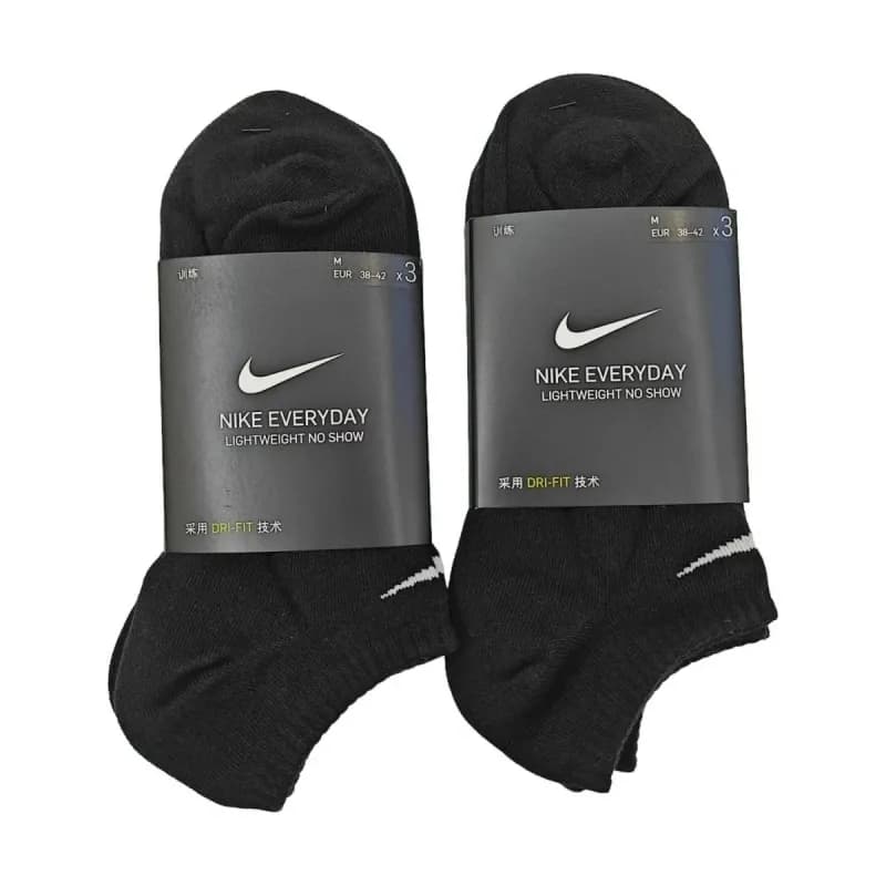 Nike Everyday Lightweight No Show No Show — two pairs of black short