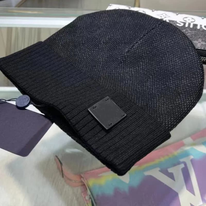 Louis Vuitton Knit Beanie Monogram Canvas Patch