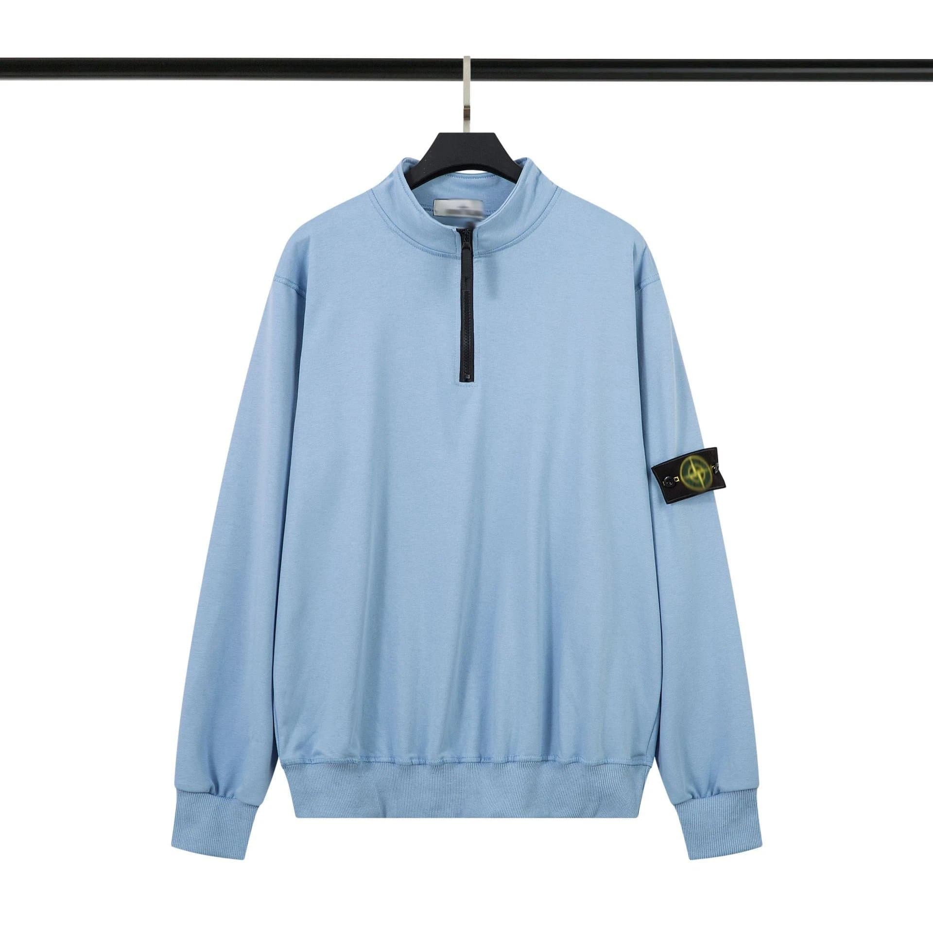 Stone Island Half-Zip Sweatshirt Light Blue