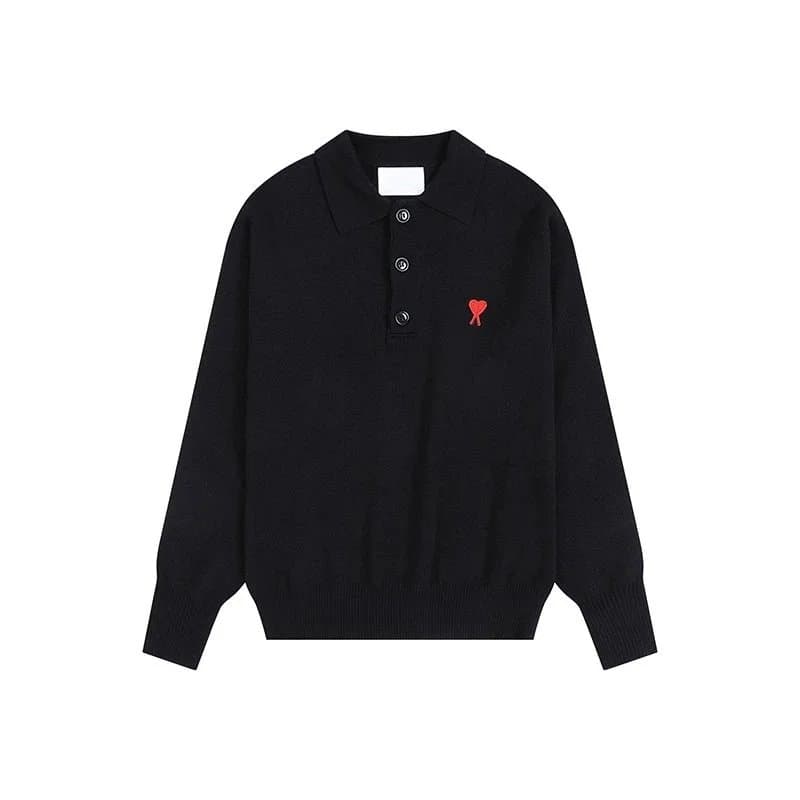 Amiri Polo Knit Red Heart Logo