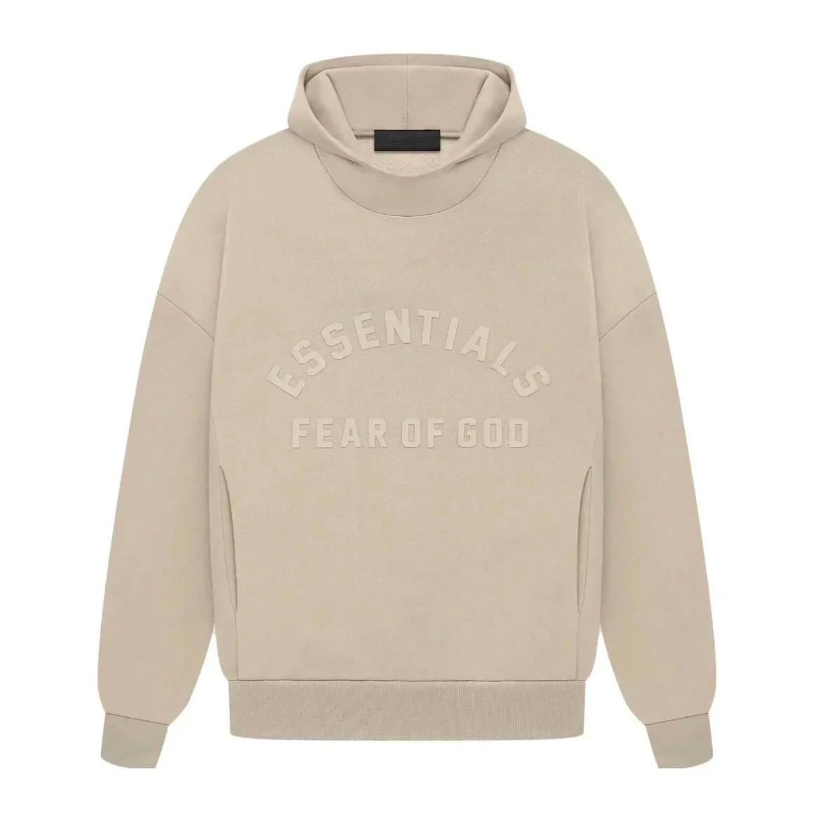Fear of God Essentials Hooded Sweatshirt Essentials Logo — 沙黄