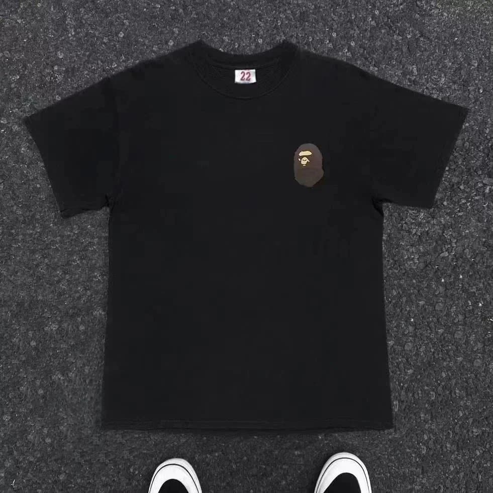 BAPE Ape Head Tee Brown Ape Head — Black with big head 002