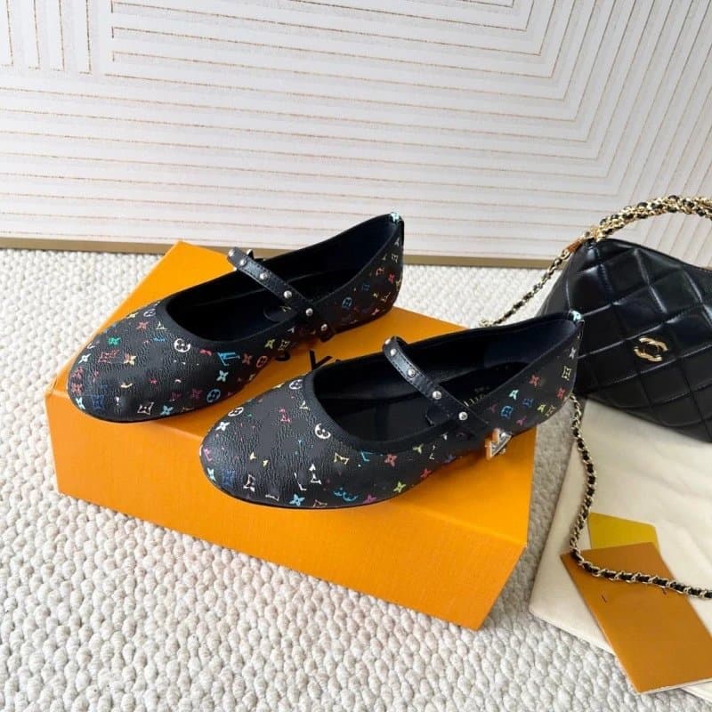 Louis Vuitton Mary Jane Flats Multicolor Monogram