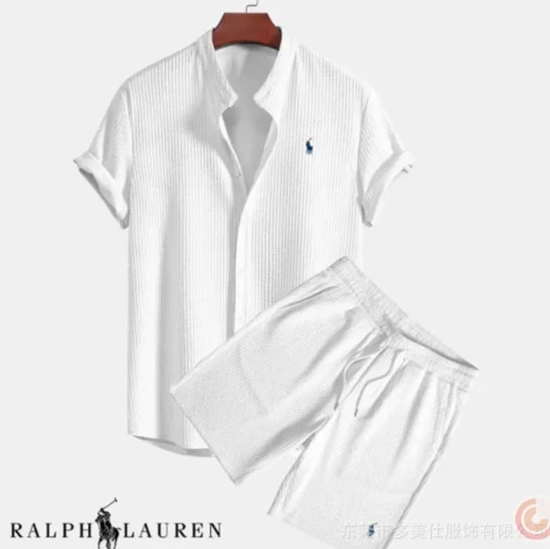 Polo Ralph Lauren Short-Sleeve Shirt and Shorts Set Ribbed Cotton