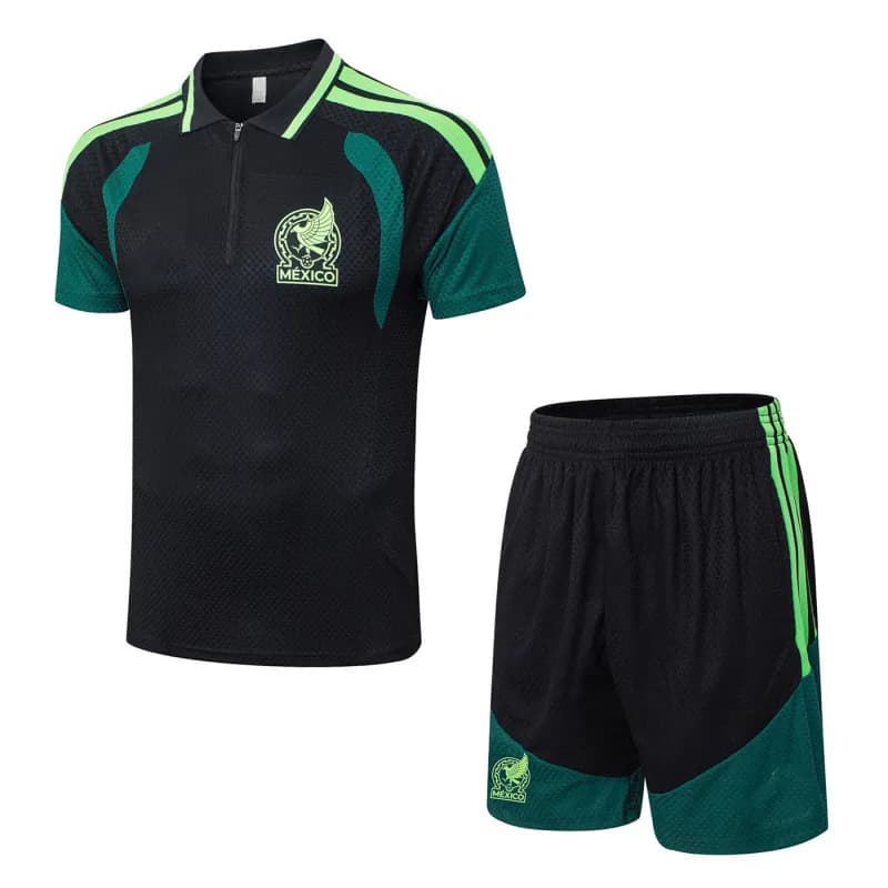 Adidas Argentina Training Set White/Navy/Blue — 2627墨西哥黑色半拉短袖POLO衫套装