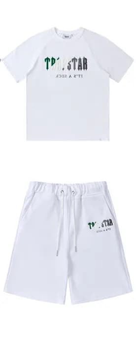 Corteiz T-Shirt & Shorts Set TORPSTAR Arch Logo — 2322白色一套