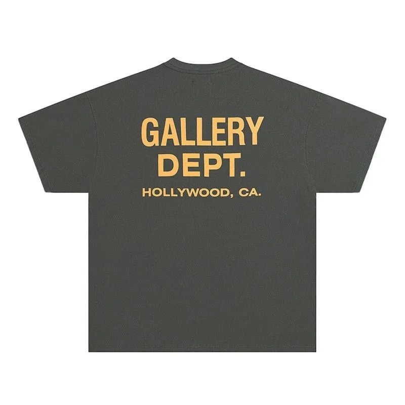 Gallery Dept. Graphic Tee Painted Portrait — 灰色黄字