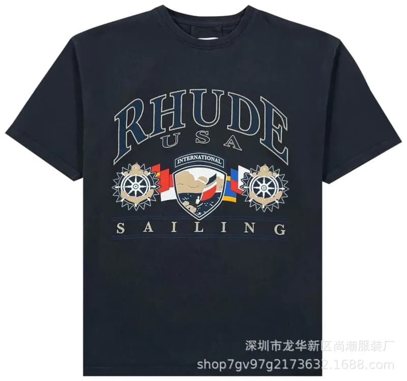 Graphic T-Shirt Rhude Eagle Logo — A11黑色