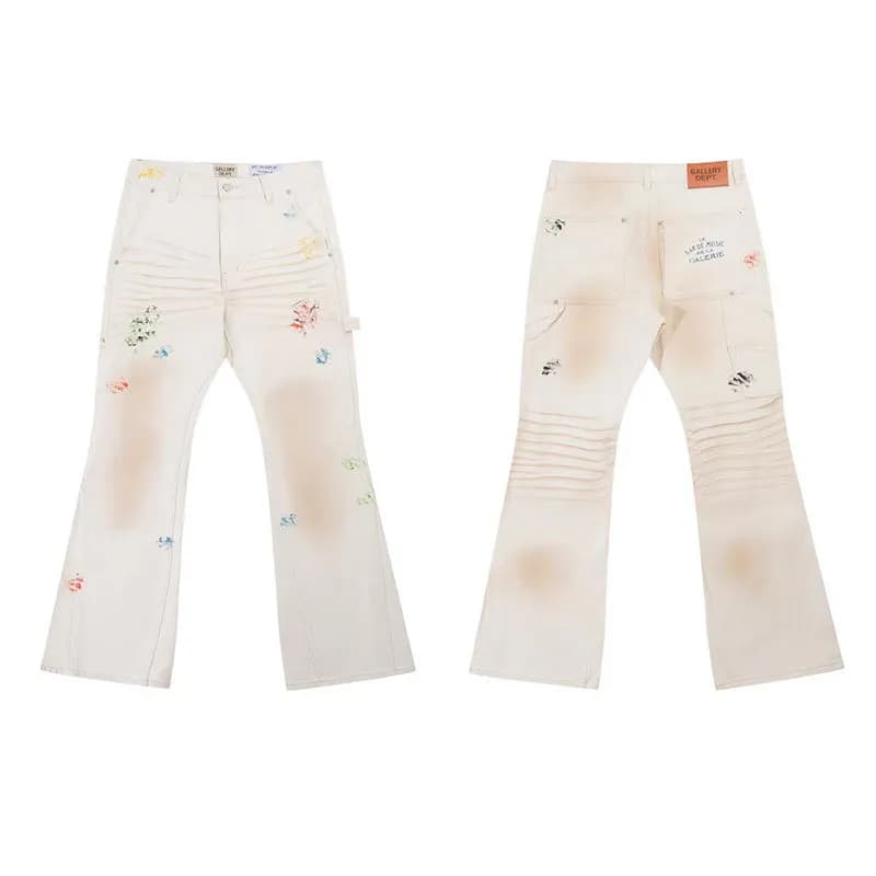 Levi's 501 Flare Jeans Gucci GG Patch Distressed — 4292米杏