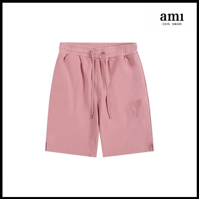 AMI Paris Drawstring Shorts Distressed — 粉色【A14平绣款】