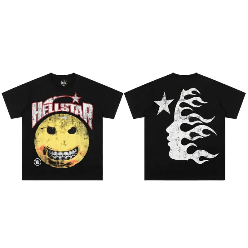 Hellstar Graphic Tee Smiley Flame Print