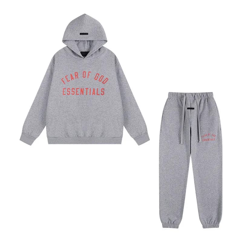 Hoodie and Joggers Set Fear of God Essentials Logo — 830套装灰