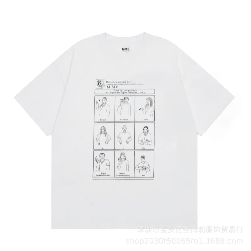 Maison Margiela Graphic T-Shirt Sign Language Print